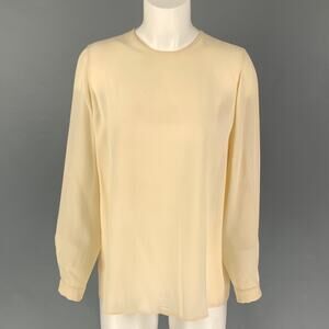 GIORGIO ARMANI Size 10 Cream Silk Blouse